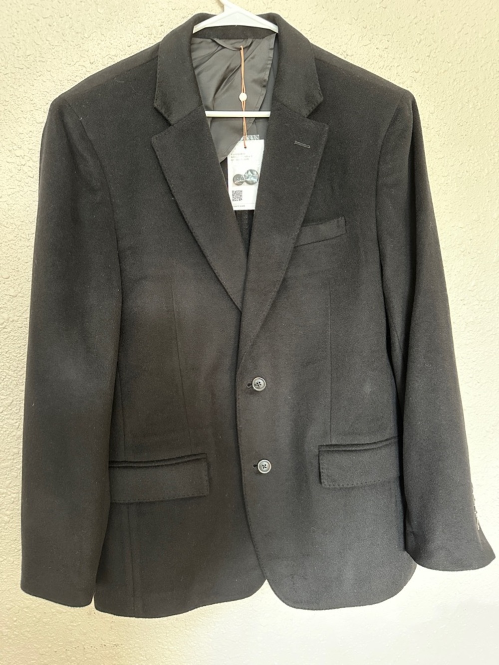 Quince Black Wool-Blend Men's Sport Coat